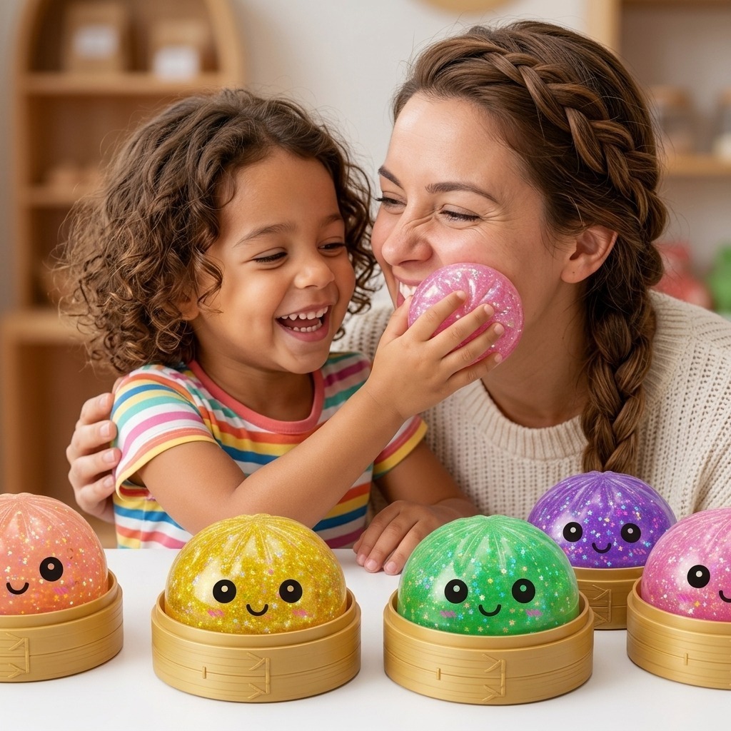 Dumpling Squishy brilho Glitter Bolinho Fofo Macio Para Apertar Brinquedo Surpresa antistress dumpling bolinho