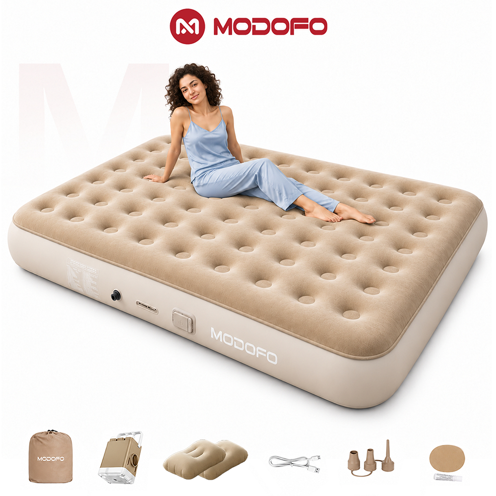Colchão Inflável Automático MODOFO com Bomba Elétrica Recarregável para Casa Solteiro/Queen/King