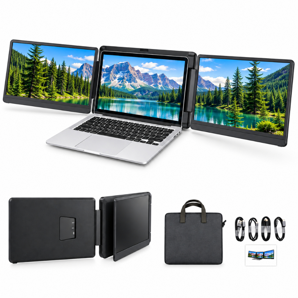 Monitor Portátil Duplo 14/15.6" 2K sRGB para Laptop Extensão de Tela para Laptop
