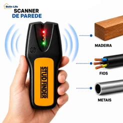 Detector de Metal Madeira e Fios LUATEK LWJ-307 Scanner de Parede com LED e Alarme