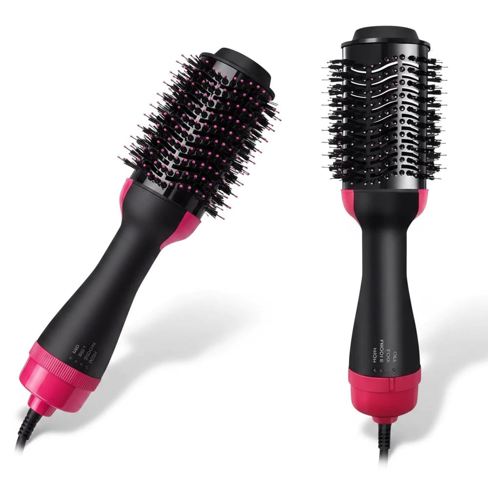 Escova Secadora Modeladora 3 em 1 Seca Alisa Modela 1000W Íons Antifrizz Cabo 360° 110V