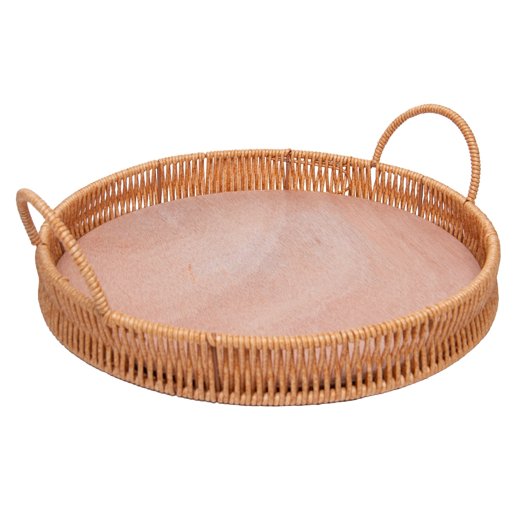 Bandeja redonda com alca kali 30cm x 4,5cm plastico