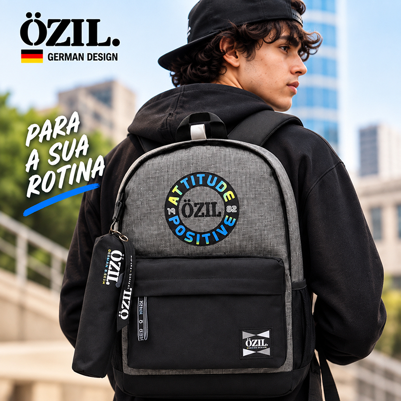 Kit Mochila Ozil com Estojo Notebook 15,6 Faculdade Escolar Trabalho Reforçada 18,5L · foto 2