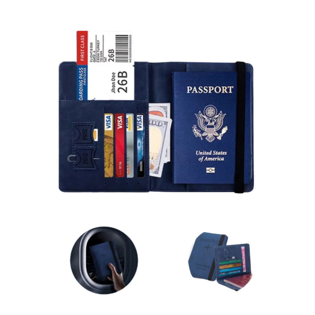 Imagem Carteira Porta Passaporte Documentos Viagem Premium