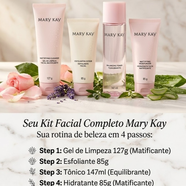 Facial Mk: Gel de limpeza + Tônico + Hidratante (ESCOLHA O SEU)