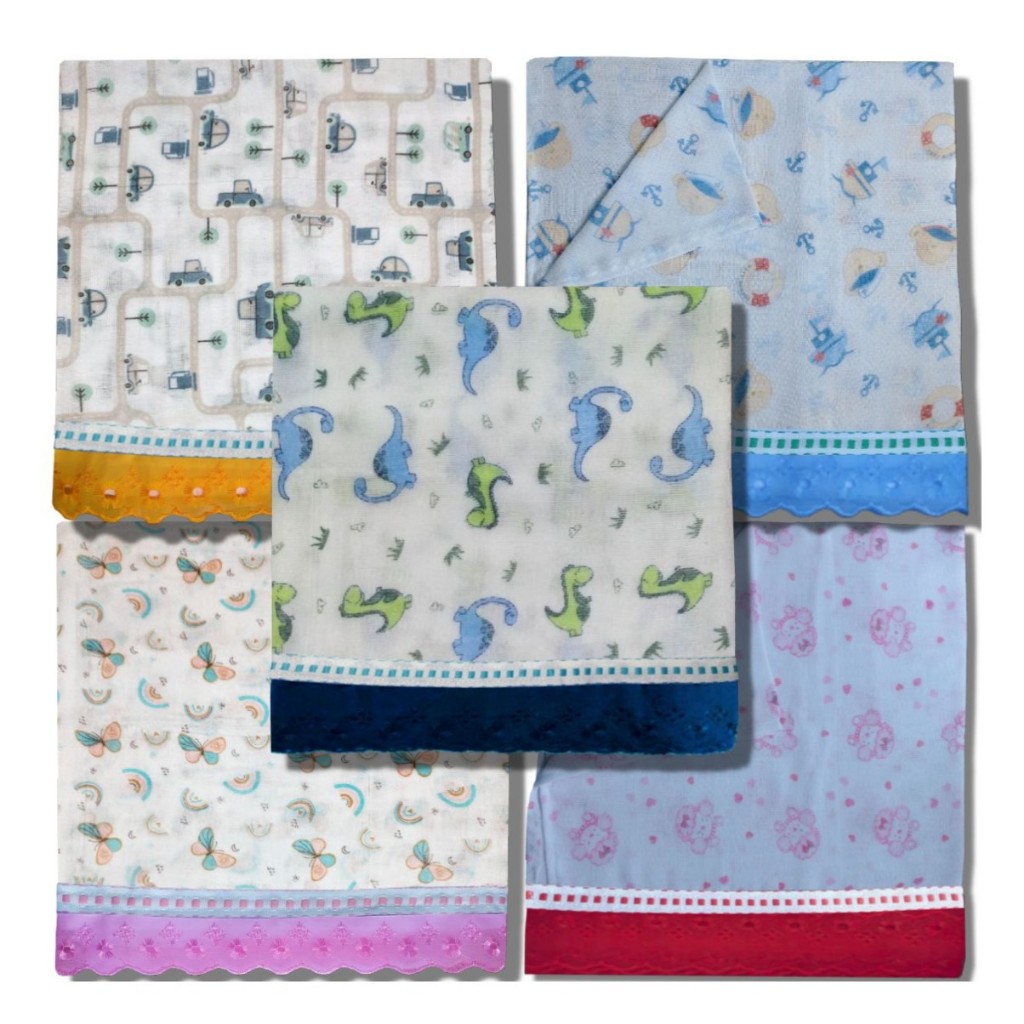 Fraldas de bebê Luxo Estampadas 5 Peças 70 X 70 cm