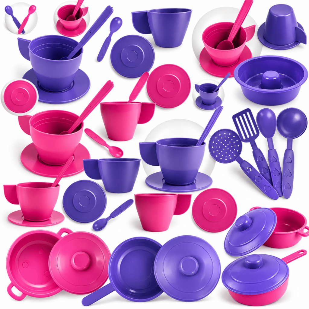 Kit Cozinha Brinquedo Infantil Panelinhas Utensílios Cozinha Xícaras Faz de Conta Menina
