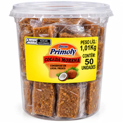 Primoly Cocada Morena Quadrada C/50 Unidades