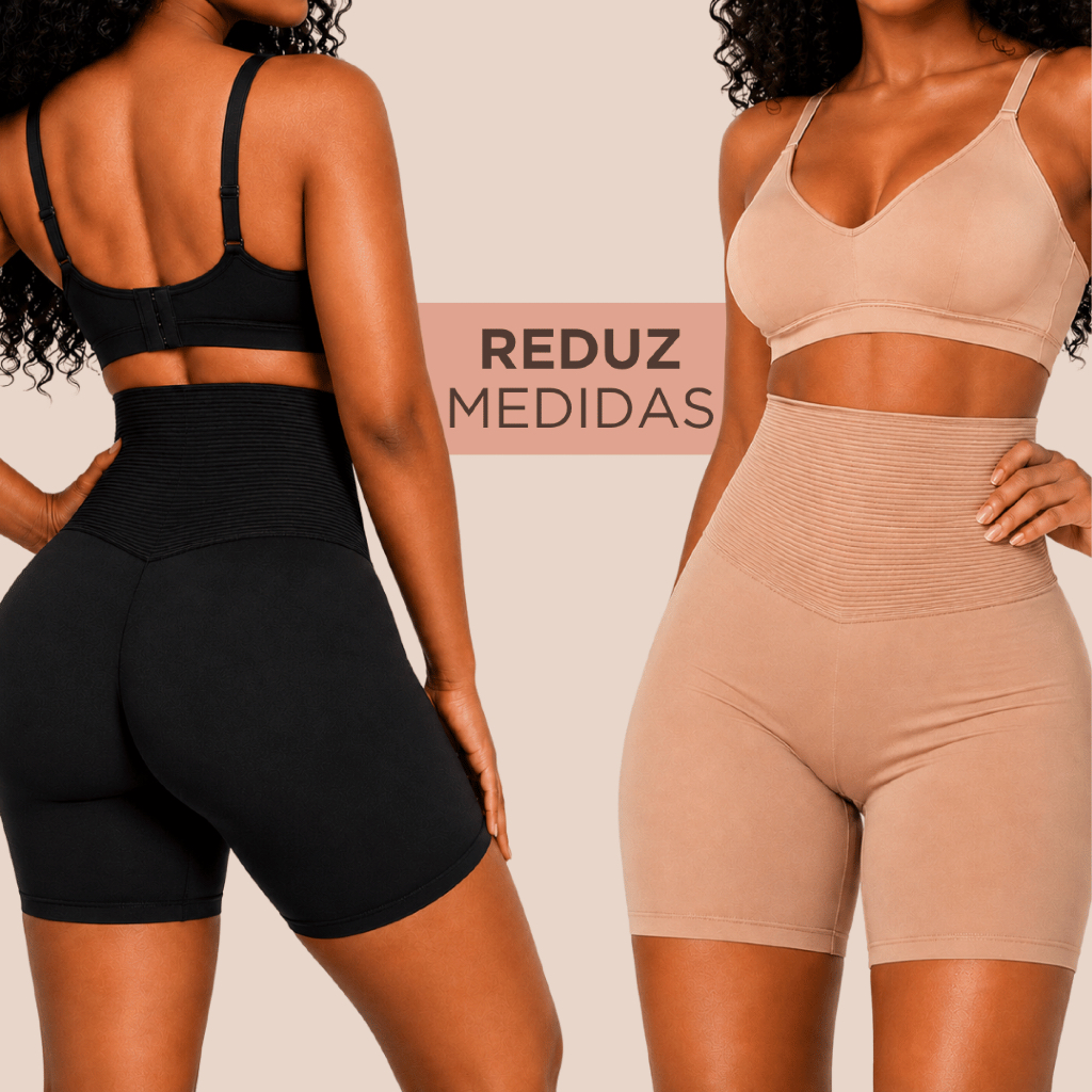 Short Cinta Modeladora Feminina Cintura Alta Reduz Medidas Não Marca Empina Bumbum