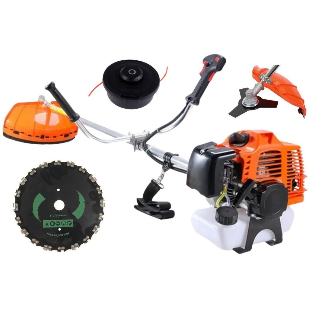 Roçadeira multifuncional 3 X 1 a Gasolina - 3hp - 75 Cilindradas Com disco Corrente