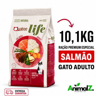 Ração Quatree Life 10.1Kg Ração Quatree Gatos Adultos Salmão e Arroz Ração Quatree Gatos 10Kg