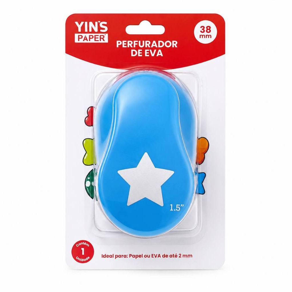 Furador Cortador Estrela 38mm 3.8cm Para Papel e Eva