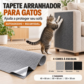 Tapete Arranhador Adesivo para Gatos Protetor de Sofá e Parede | 40x60cm 60x60cm 120x50cm 3 Tamanhos e 4 Cores à Escolha