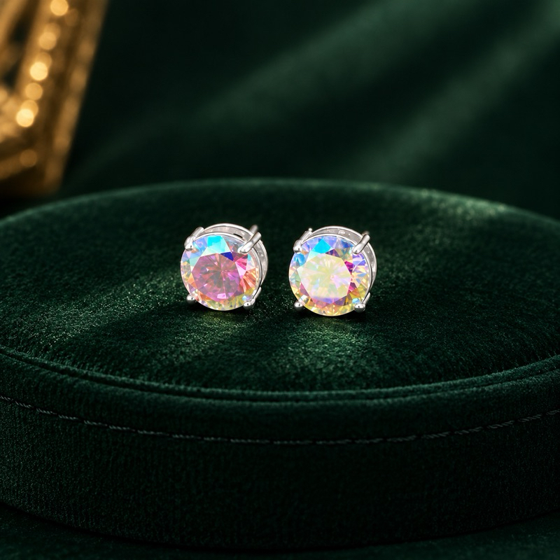 Brinco Feminino Caixa Alta Fireworks 8mm em Prata 925 Elegante