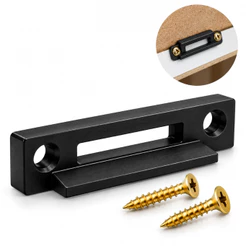 Kit 20 Cunha Reforço Salva Gavetas Com 40 Parafusos 3,5x16mm Presilha Reforço Fundo Cantoneira Preto