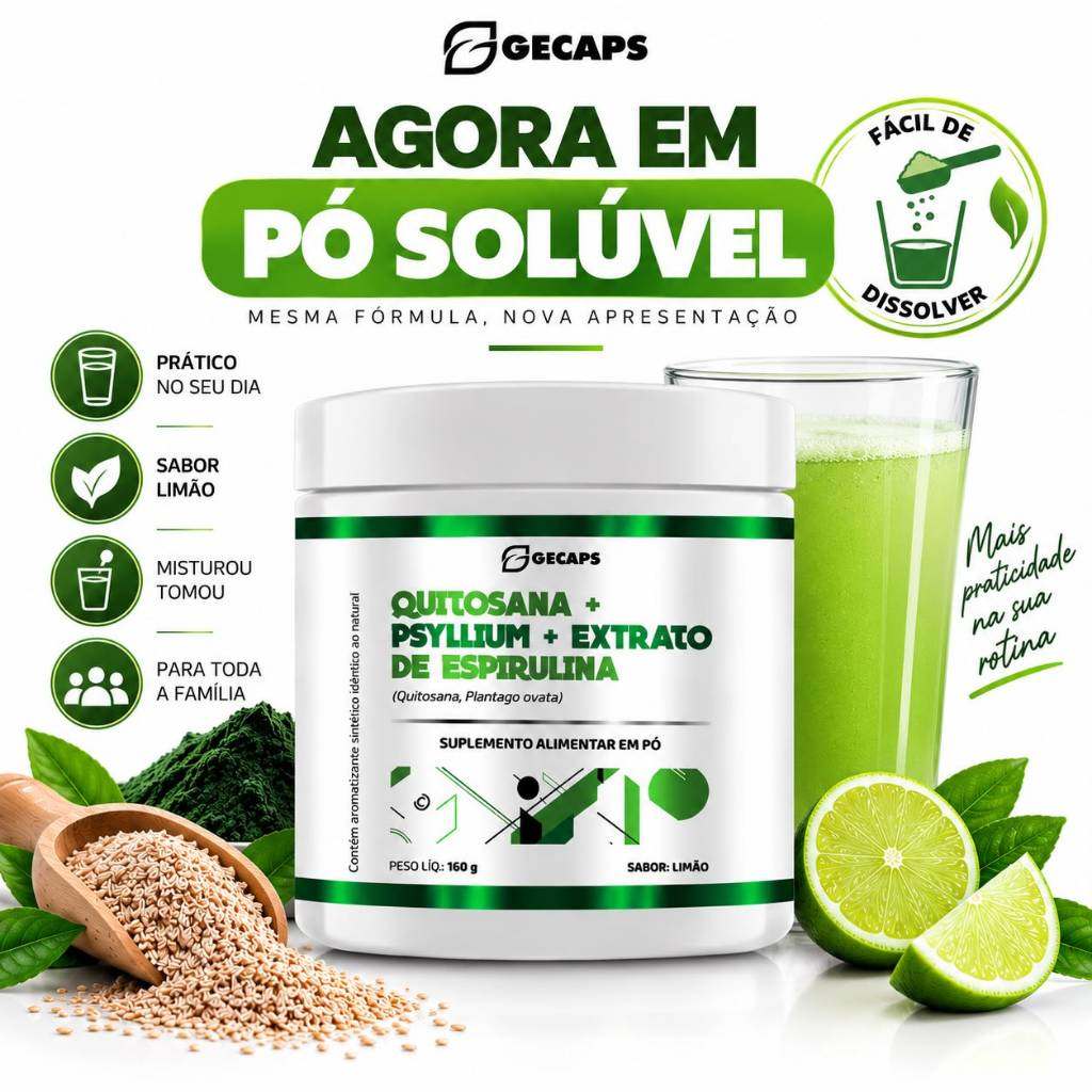 1 POTE QPS C/160G  Solúvel - Sabor Limão Fibras Alimentares