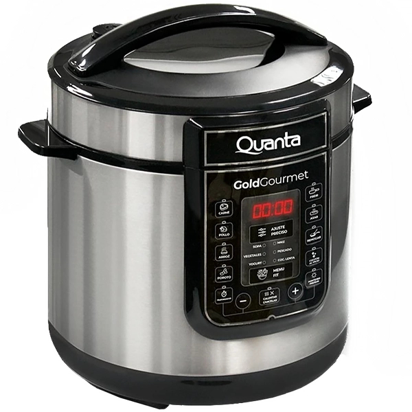 Panela de Pressão Eletrica Quanta Goldgourmet QTOPE300 / 1000W / 6 Litros / 220V ~ 60Hz - Prata/Preto