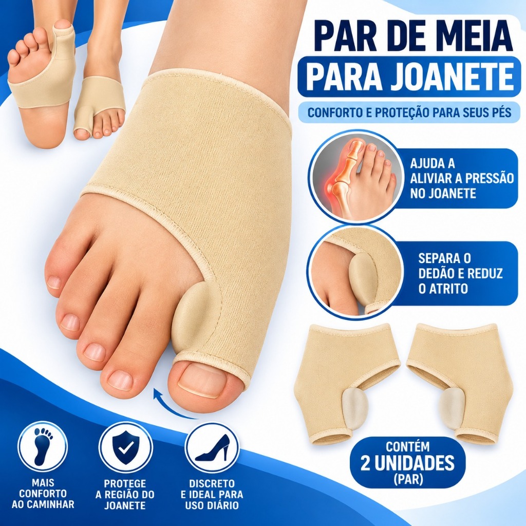 Par de meias Ortopédica correção tratamento alivio Joanetes dor Correção de dedos Unissexy
