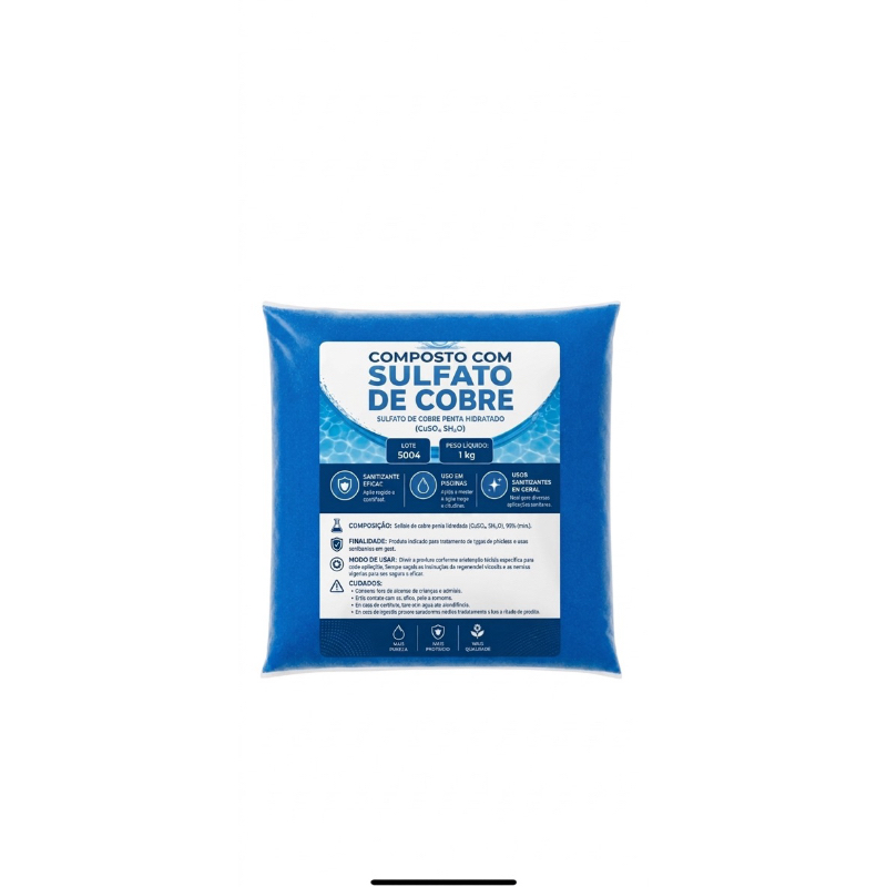 Sulfato de Cobre 99% 1kg, pureza penta-hidratado