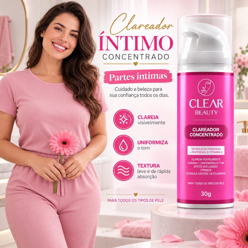 Clareador De Axilas e Virilhas Creme Clareador Partes Intimas Clear Beauty - Envio Rápido