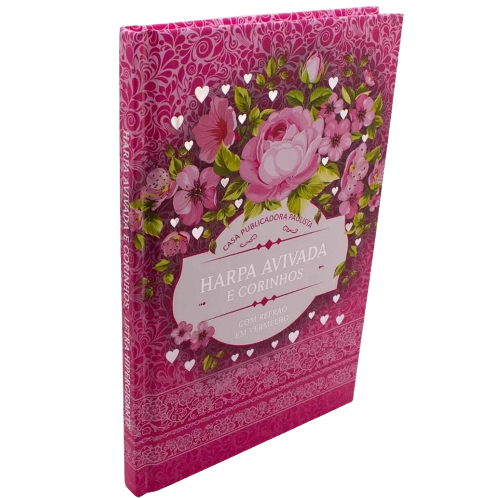 Harpa Avivada e Corinhos Letra Hipergigante Capa Dura - Floral Pink