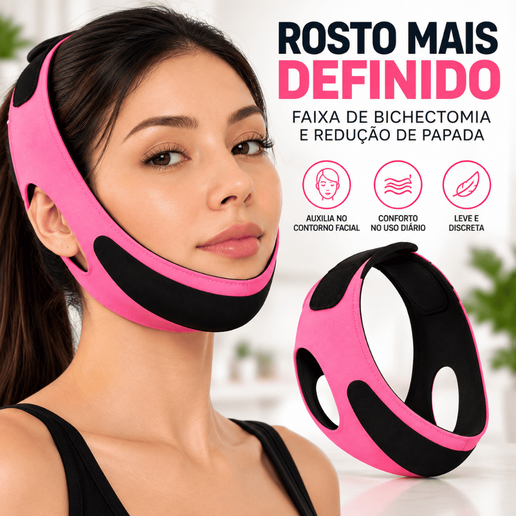 Faixa para Redução de Papada Afina Rosto Cinta Facial Bichectomia Definição
