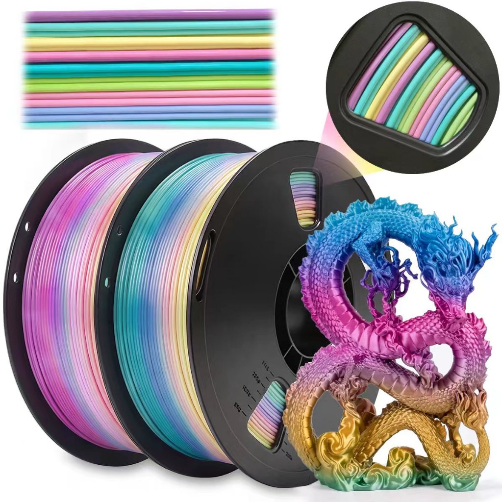 Filamento PLA Premium 2Kg 1,75mm Seda Arco-Íris Impressora 3D FDM 3D Oficial