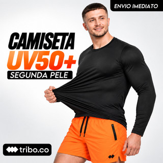 Camiseta UV50+ Manga Longa Proteção Solar Segunda Pele Unissex Esportiva Academia Malha Fria