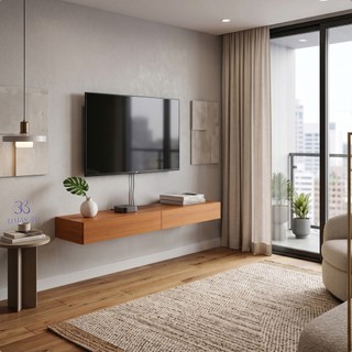 Rack Linea Suspenso para Painel ou Tv com 2 Portas Basculantes 110cm Várias Cores