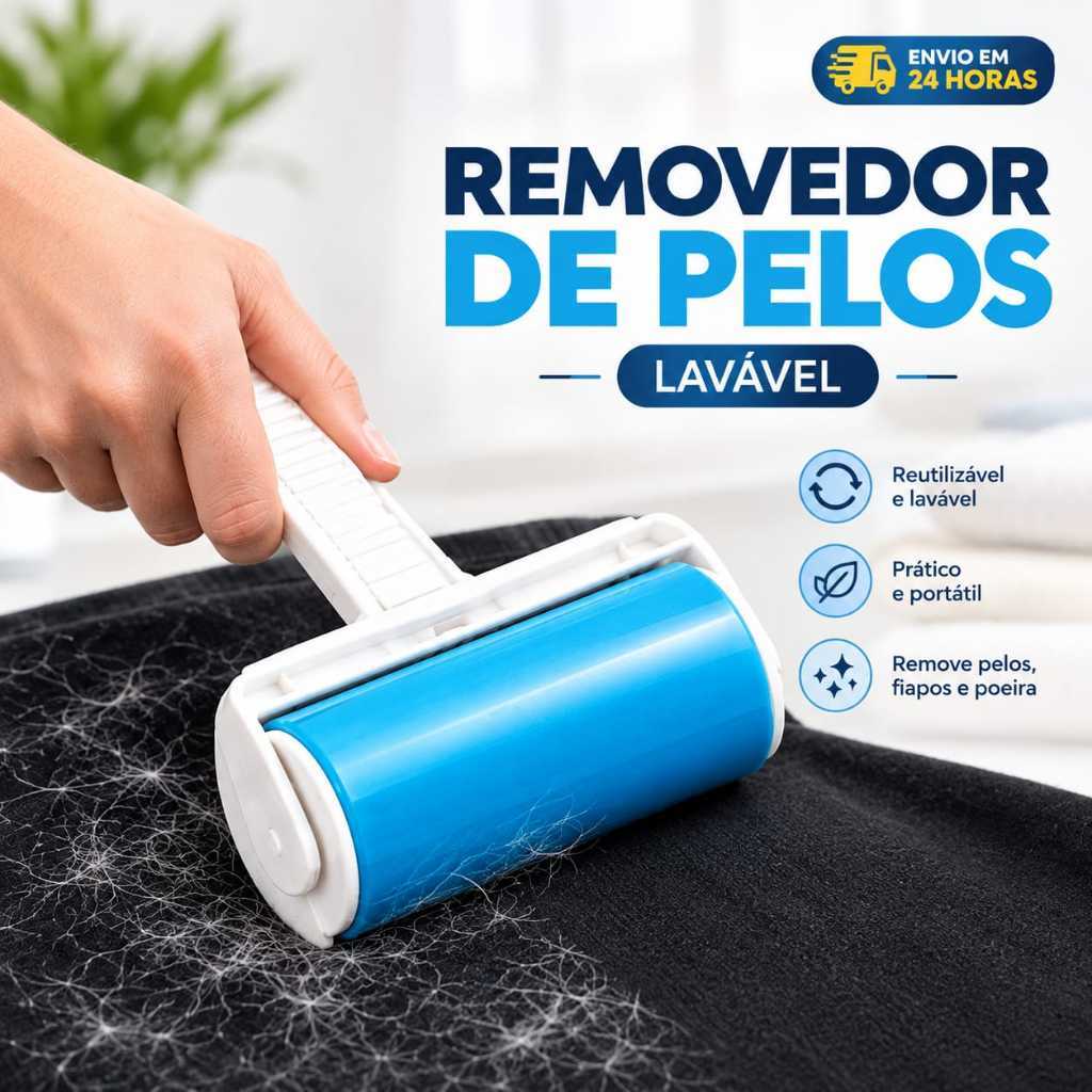 Rolo Removedor de Pelos Lavável Reutilizável Tira Pelos de Roupas Sofá Cama Pet