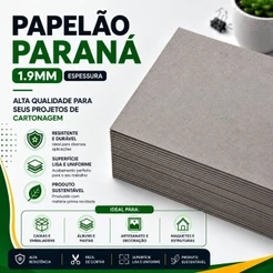 Papelão Paraná Holler 1.9mm para Encadernação Cartonagem Capa Dura Artesanato Agenda Planner