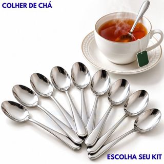 Kit 24/18/12/6 Colher de Chá , Sobremesa Talheres de Inox Utensílios para Cozinha Restaurante