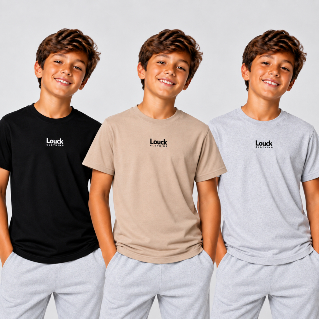 Kit 3 Camiseta Menino Infantil  Básica Lisa Algodão Premium Branca Casual Verão Camisa Combo