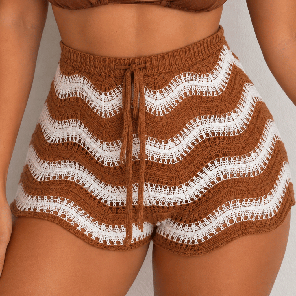 Saída de Praia Saia Tricot Crochê Verão