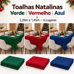 Toalha de Natal 2,20m x 1,45m – Tamanho Grande Decorativa e Temática