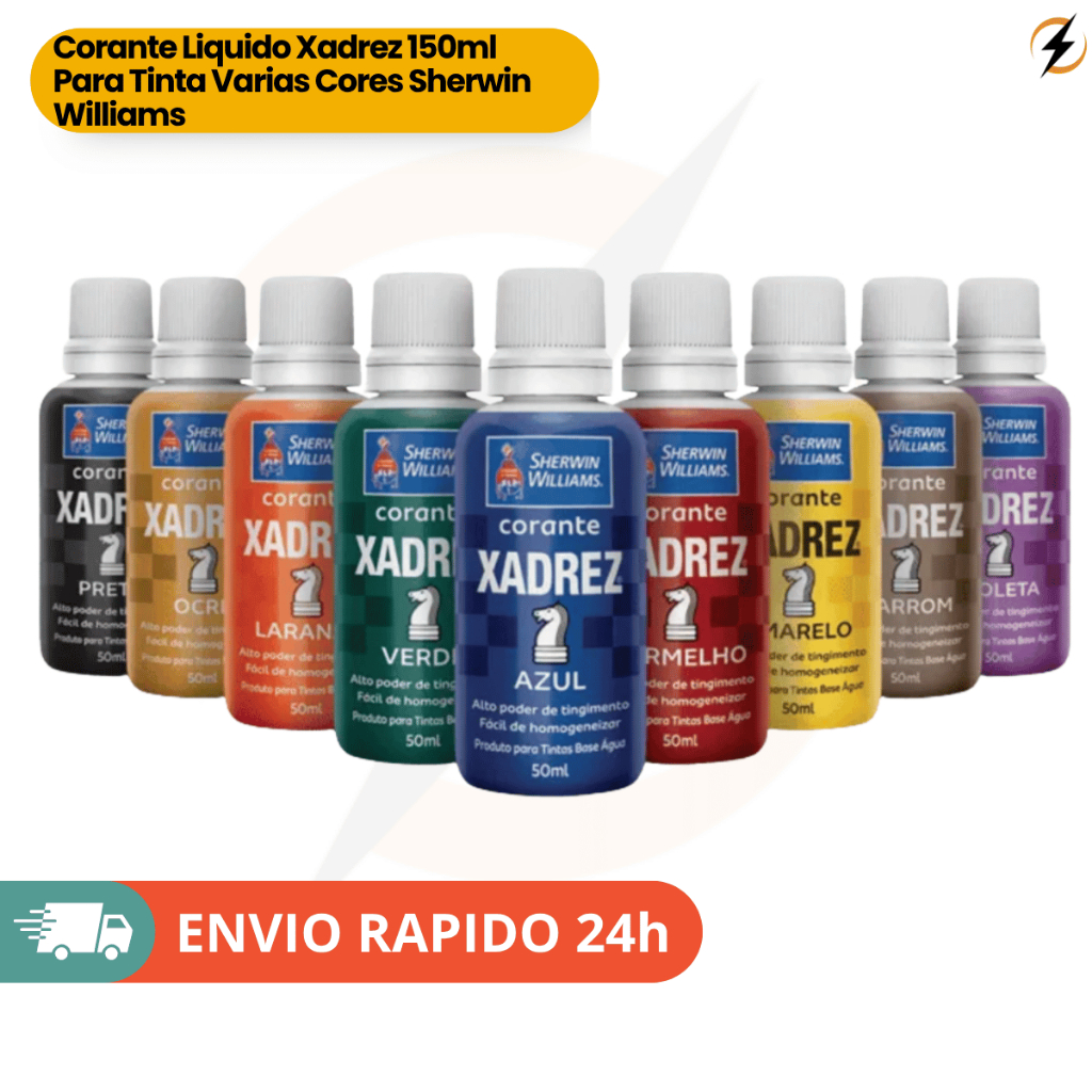 Corante Liquido Xadrez 50ml Para Tinta Varias Cores Sherwin Williams