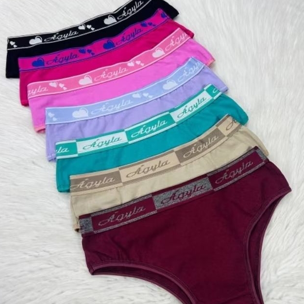 Kit 5 Calcinha Feminina Algodão Cintura Elástica Confortável 92% Algodão 8% Elastano Básica Macia Respirável Dia a Dia