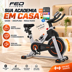 Bicicleta Ergométrica FED Spinning Roda de Inércia 18KG até 180KG magnética FED-001C