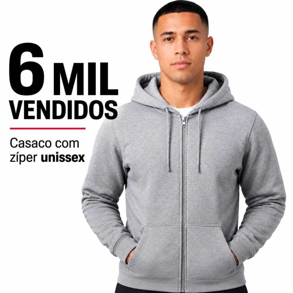Moletom Ziper Jaqueta Aberta Capuz Bolso fundo unissex flanelado macio viagens festas esporte punho barra e mangas
