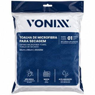 Toalha Microfibra Secagem Automotiva 50x90cm 350GSM Vonixx