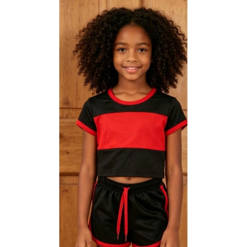 Conjunto infantil feminino esportivo F. L.A escudo ok