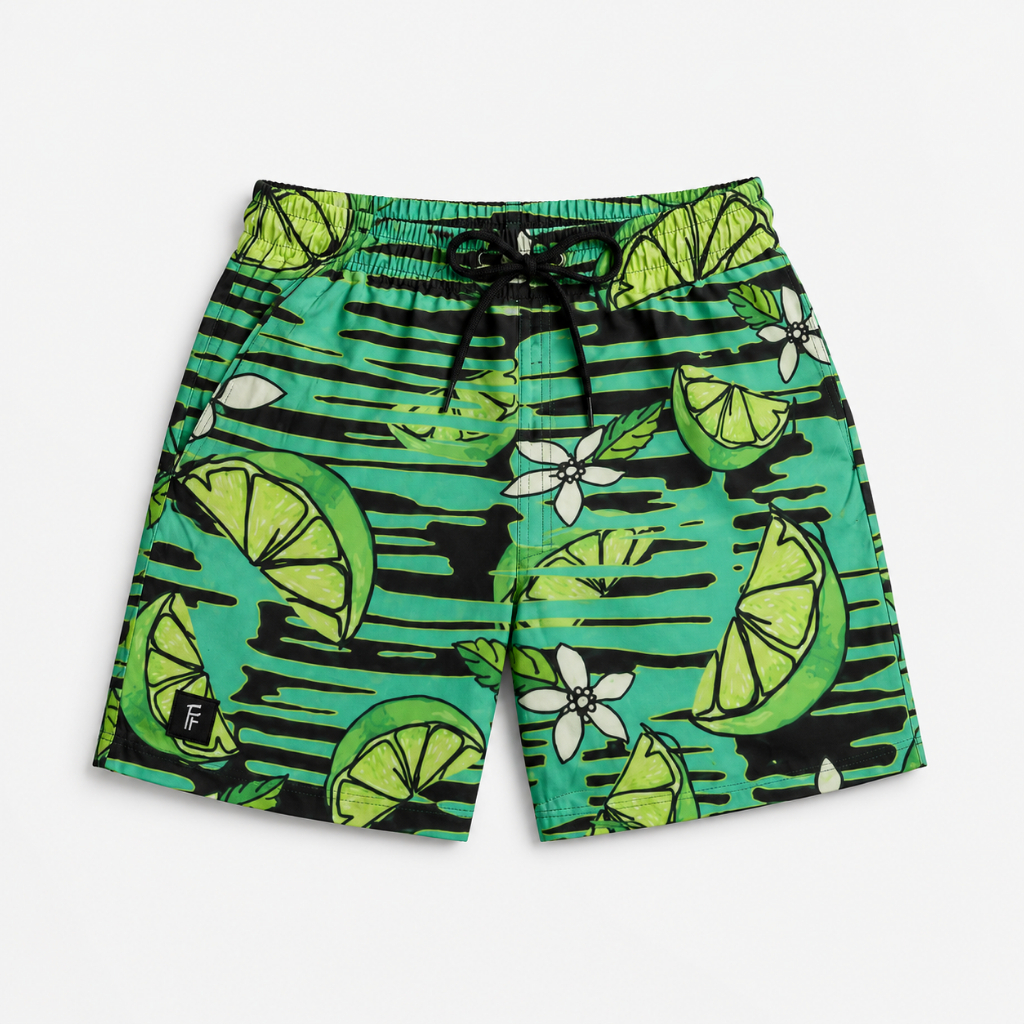 Short Masculino Tactel com Elastano Estampado Confortável com Bolso Tendencia