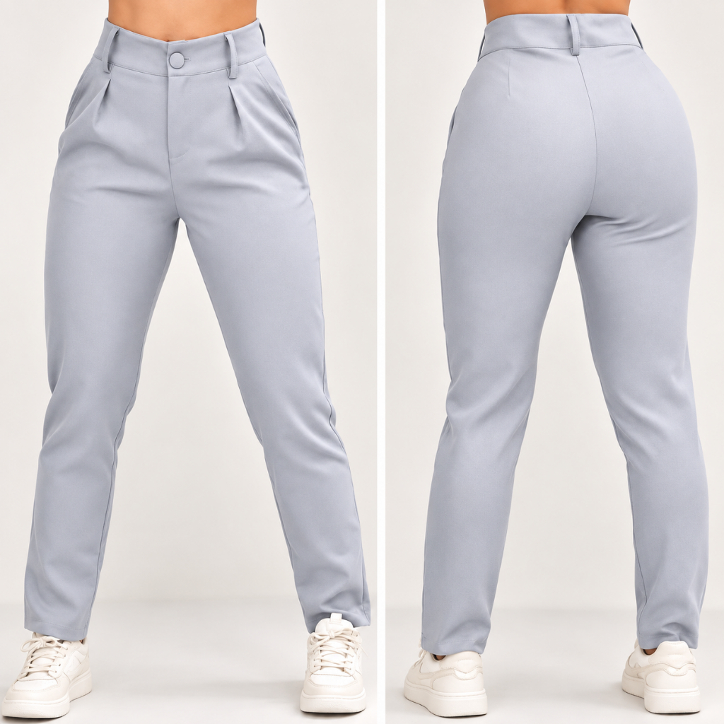 Calça Alfaiataria Feminina Reta plissada Elegante Social Casual Plus size mais vendidas