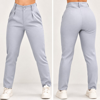 Calça Alfaiataria Feminina Reta plissada Elegante Social Casual Plus size mais vendidas