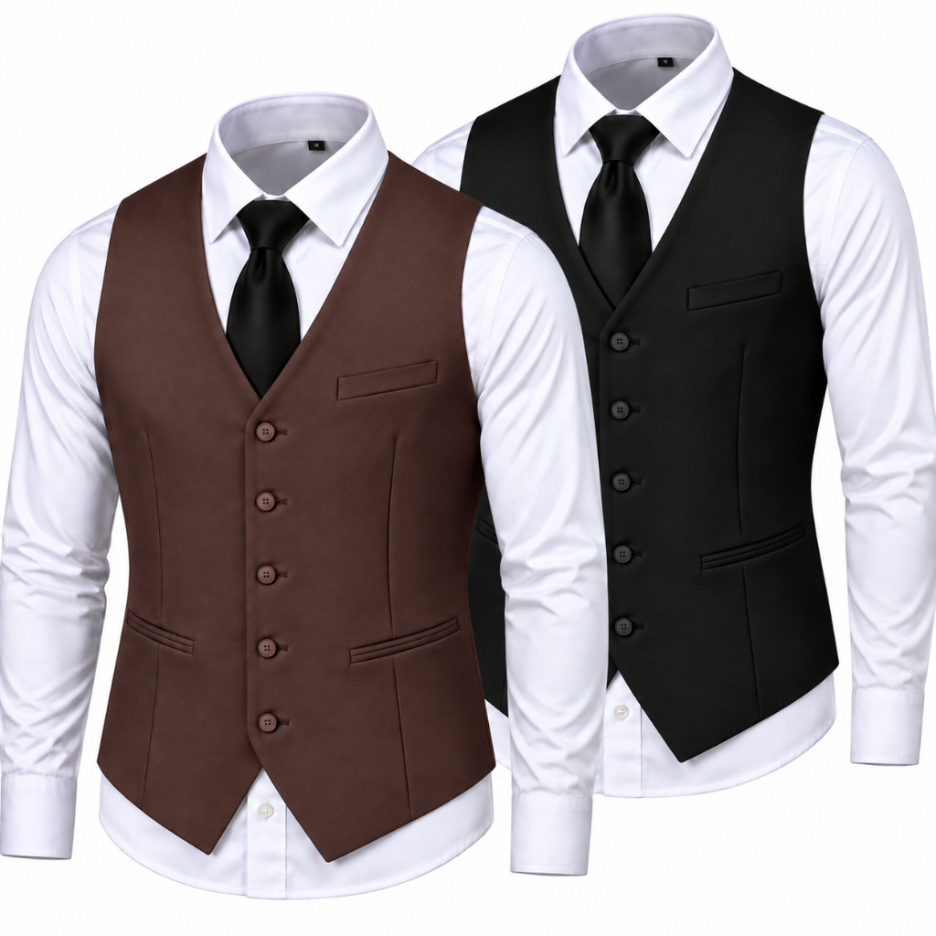 Kit 2 Colete Social Masculino Slim + Gravata Social Premium - Envio Imediato