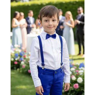 Conjunto Social Infantil E Juvenil Azul Royal Masculino Para Pagem Casamentos E Batizados 1 ao 12