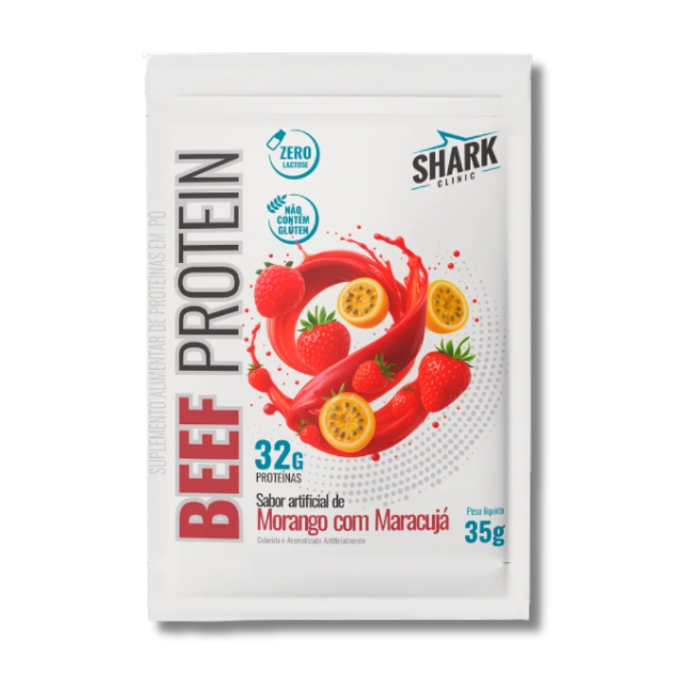 Sachê Dose Whey Beef Protein 35g Unidade Shark Pro Proteína da Carne