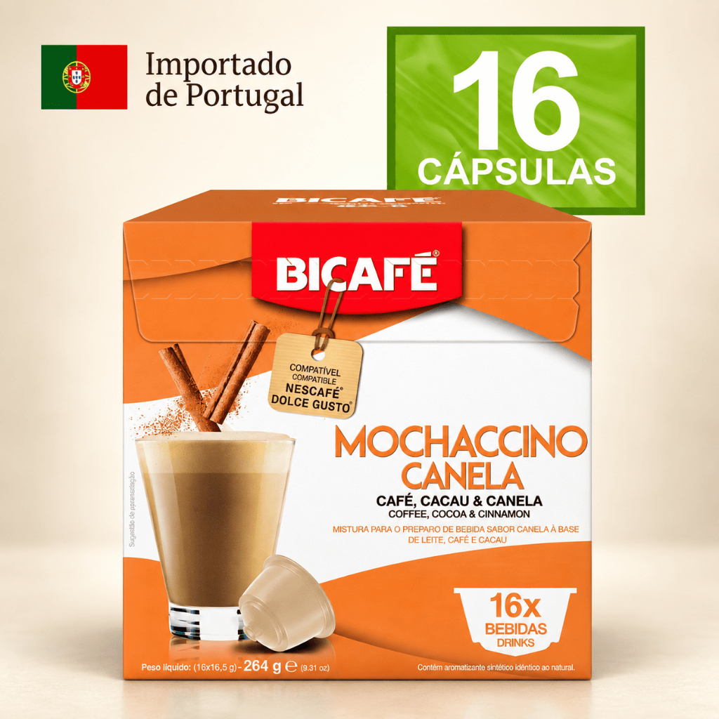 Cápsula Mochaccino Canela Bicafé Compatível Máq. Dolce Gusto 16 Cápsulas