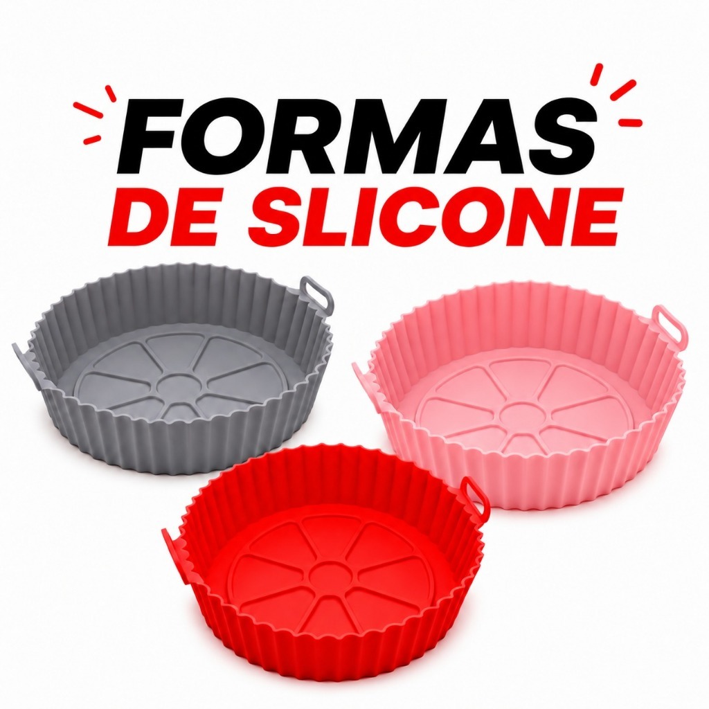Imagem [OFERTA RELÂMPAGO] Formas Silicone para Air Fryer Antiaderente Reutilizável Forno Microondas