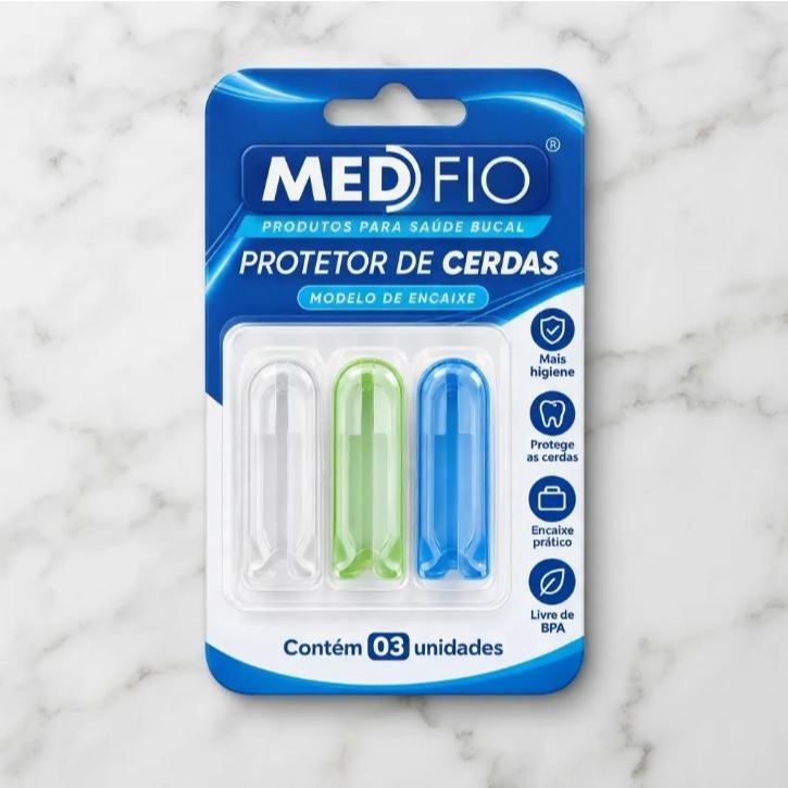 Protetor De Cerdas De Escova De Dentes Medfio 3 Unidades Saúde Bucal — imagem 2 de 2